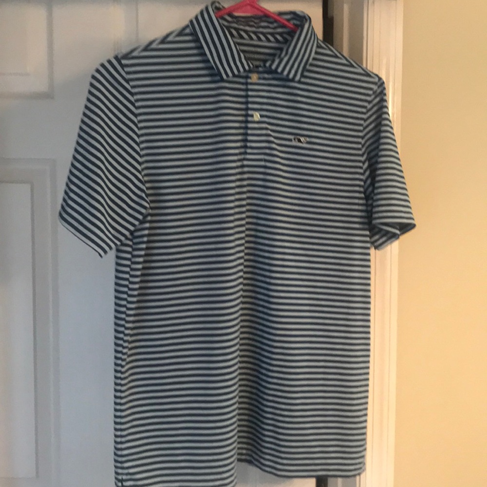 Vineyard Vines boys gold shirt.